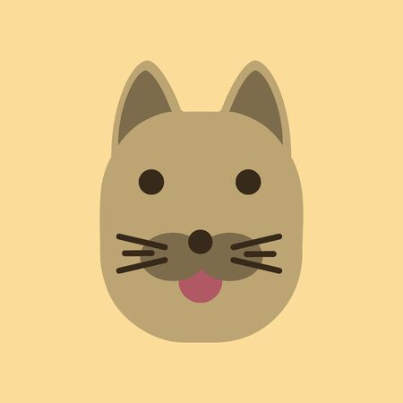 Flat icon on background cartoon catのイラスト素材