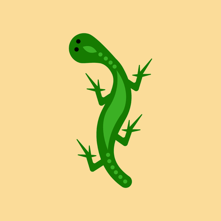 Flat icon on background lizard reptileのイラスト素材