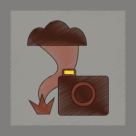 Flat shading style icon tornado cameraのイラスト素材