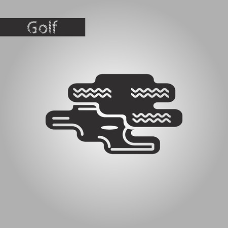 black and white style icon Golf holeのイラスト素材
