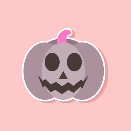 paper sticker on stylish background halloween pumpkinのイラスト素材