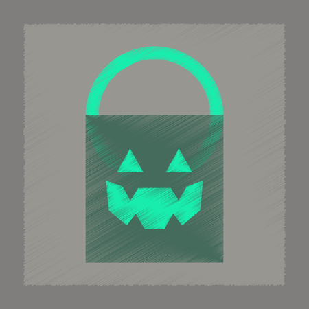 Flat shading style icon halloween bagのイラスト素材