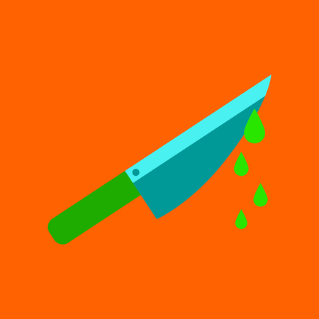 Flat icon on background of knife bloodのイラスト素材
