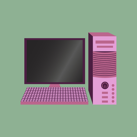 Technology gadget in flat design computerのイラスト素材