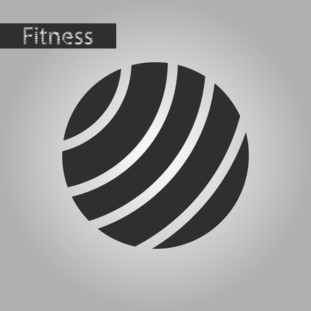 Black and white style icon Fitballのイラスト素材