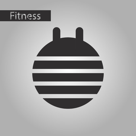 Black and white style icon Fitballのイラスト素材