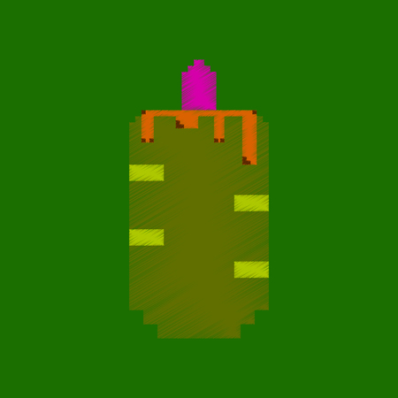 flat shading style icon pixel French hot dogのイラスト素材