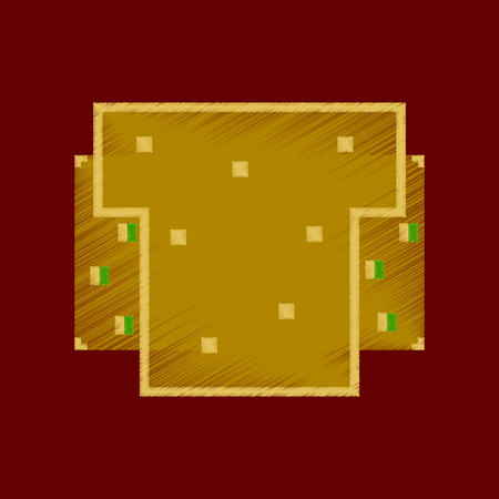 flat shading style icon pixel burgerのイラスト素材