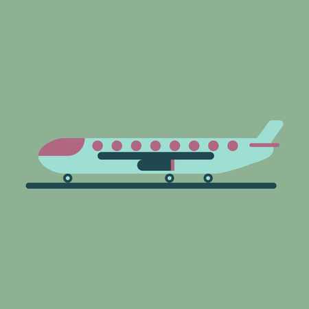Icon in flat design for airport cargo airplaneのイラスト素材