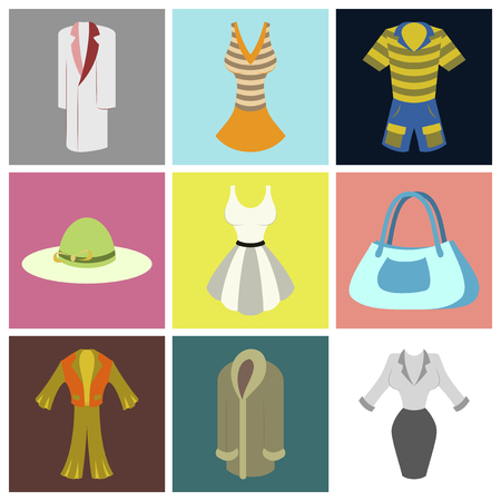 Assembly flat icons fashion clothesのイラスト素材