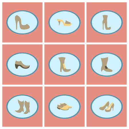 assembly flat icons shoesのイラスト素材