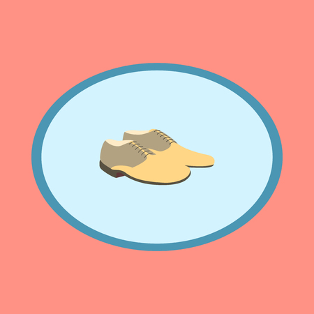 Icon in flat design fashion footwear Pair of men shoesのイラスト素材