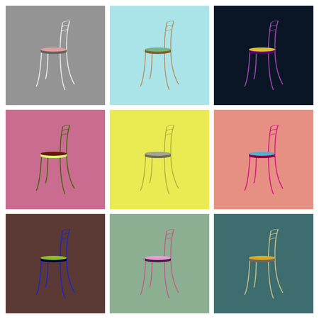 Assembly of flat icons chair.のイラスト素材