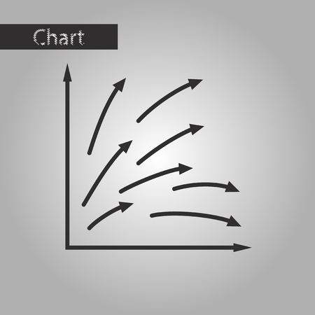 Black and white style icon Arrow chartのイラスト素材