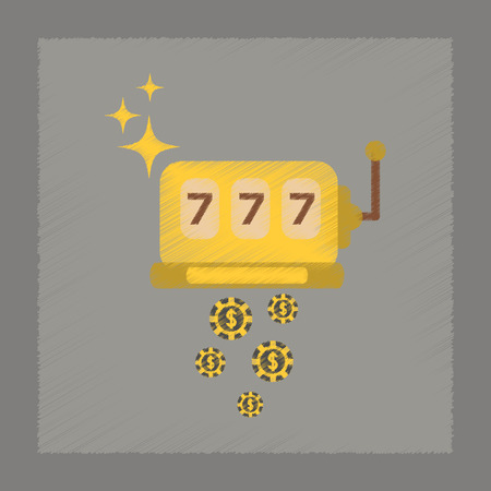 flat shading style icon slot machine winningsのイラスト素材