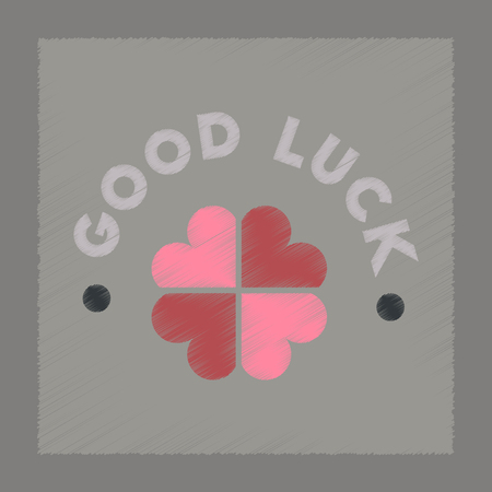 flat shading style icon good luck cloverのイラスト素材