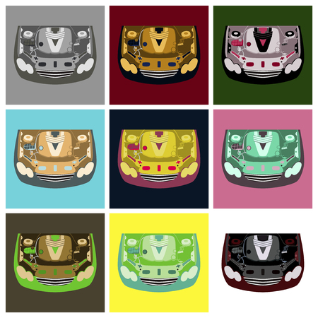 Set of Car motorのイラスト素材