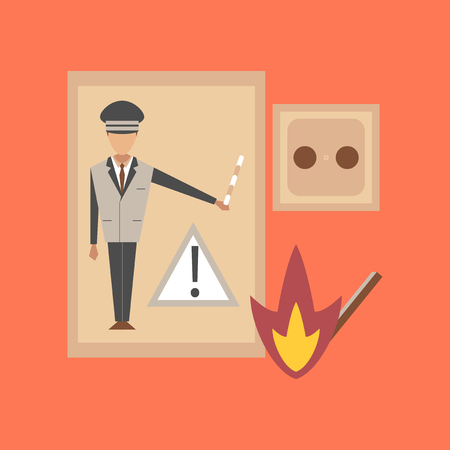 flat icon on stylish background safety lessonsのイラスト素材