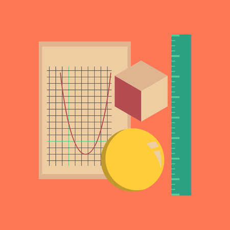 flat icon on stylish background geometry lessonのイラスト素材
