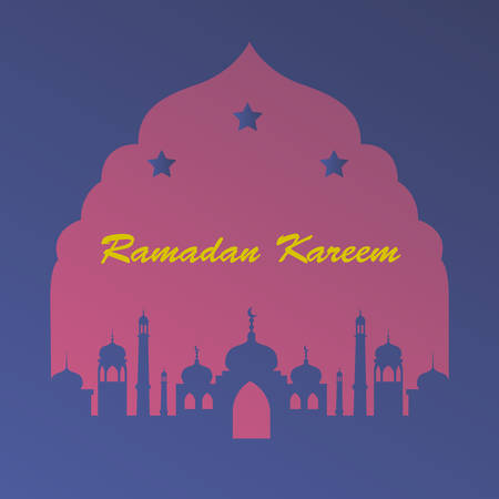 Icon in a flat style Ramadan mosqueのイラスト素材