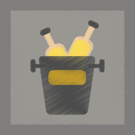 flat shading style icon poker bottle bucketのイラスト素材