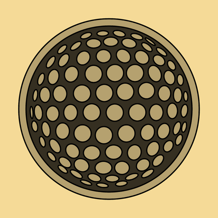 Icon in flat design Golf ballのイラスト素材
