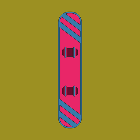 Icon in flat design snowboardのイラスト素材