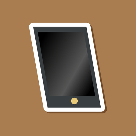 paper sticker on stylish background mobile phoneのイラスト素材