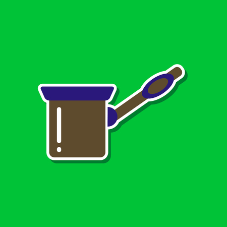 paper sticker on stylish background coffee turkのイラスト素材