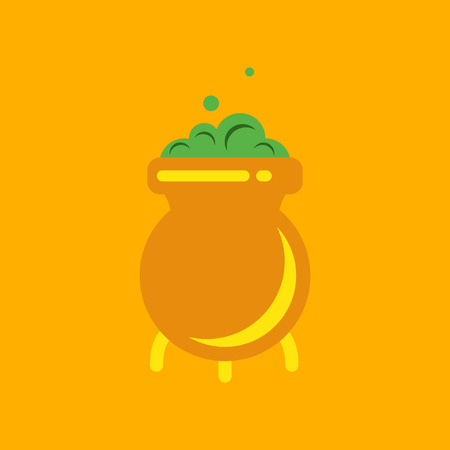 flat icon stylish background cauldron witches potionのイラスト素材