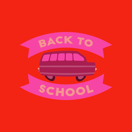 flat icon on background Back to school busのイラスト素材
