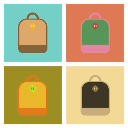 assembly flat icons school bagのイラスト素材