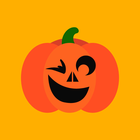 flat icon stylish background halloween pumpkinのイラスト素材
