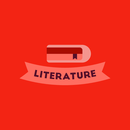 flat icon on background Literature lessonのイラスト素材