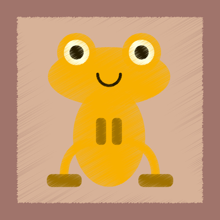 flat shading style icon Cute frog cartoonのイラスト素材