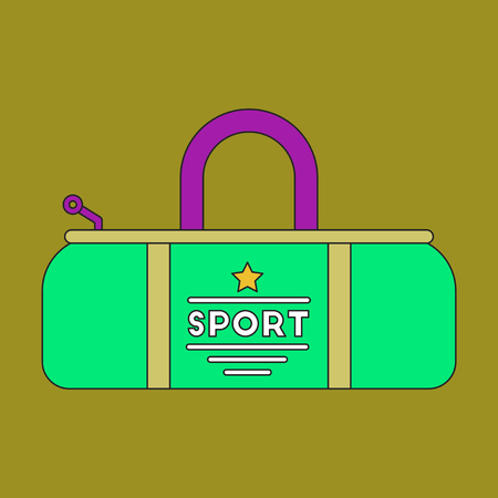 flat icon on stylish background Sports bagのイラスト素材