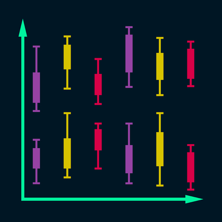 flat icon on stylish background Economic chartのイラスト素材