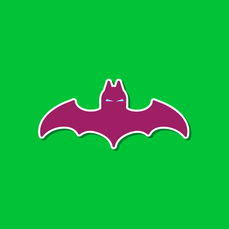 paper sticker on stylish background halloween batのイラスト素材