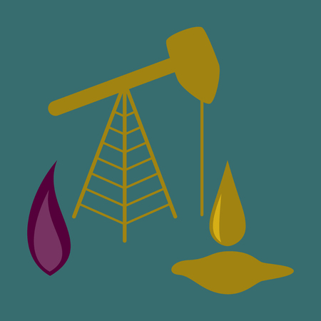 flat icon on stylish background Gas and oil productionのイラスト素材