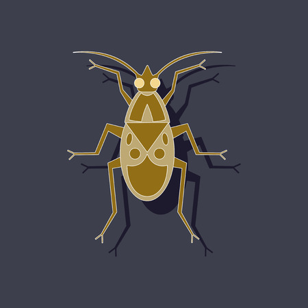 paper sticker on background of soldier bugのイラスト素材