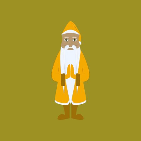flat illustration on background of Santa Clausのイラスト素材