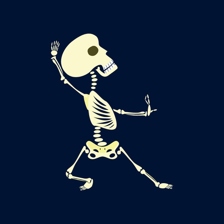 flat illustration on background of skeleton Halloween monsterのイラスト素材