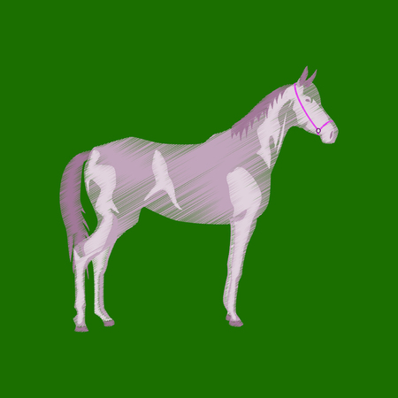 flat shading style icon horseのイラスト素材