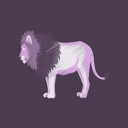 flat shading style icon lionのイラスト素材
