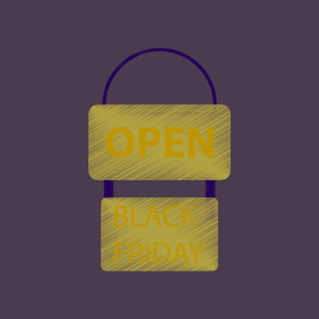 flat shading style icon signboard black fridayのイラスト素材