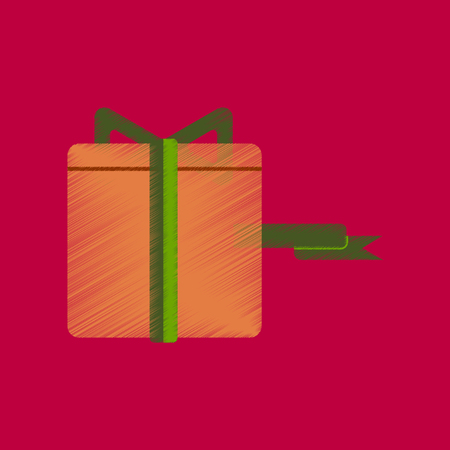 flat shading style icon gift box Black Friday surprise insideのイラスト素材