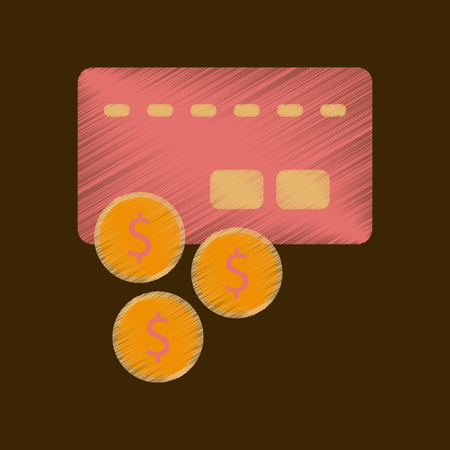 flat shading style icon bank cardのイラスト素材