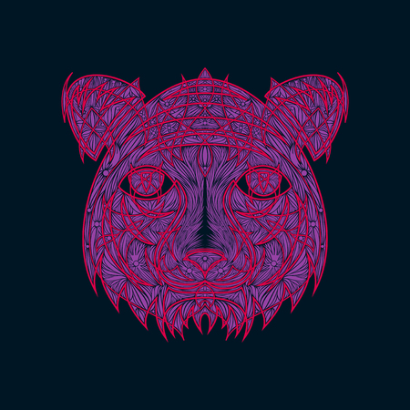 Icon in a flat style Abstract tigerのイラスト素材
