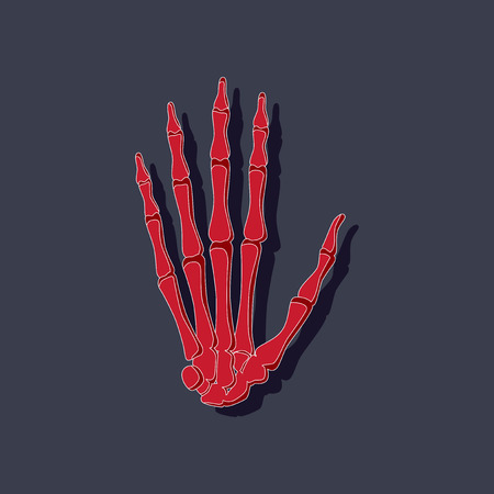 Wrist bone paper sticker on stylish backgroundのイラスト素材