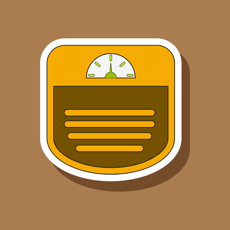 Paper sticker on stylish background Sports scalesのイラスト素材
